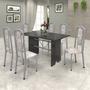 Imagem de Conjunto de Mesa 140x75cm Tampo Ardósia com 6 Cadeiras Lavínea