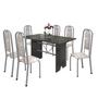 Imagem de Conjunto de Mesa 140x75cm Tampo Ardósia com 6 Cadeiras Lavínea