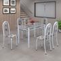 Imagem de Conjunto de Mesa 140x75cm Tampo de Vidro com 6 Cadeiras Iris A Soma Móveis