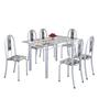 Imagem de Conjunto de Mesa 140x75cm Tampo de Vidro com 6 Cadeiras Iris A Soma Móveis