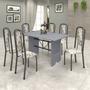 Imagem de Conjunto de Mesa 140x75cm Tampo Granito com 6 Cadeiras Lavínea Soma Móveis