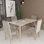 Imagem de Conjunto de Mesa 160x90 Veneza Com Vidro e 4 Cadeiras Onix