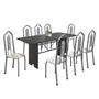 Imagem de Conjunto de Mesa 180x75cm Tampo Ardósia com 8 Cadeiras Bianca Soma Móveis