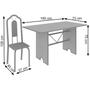 Imagem de Conjunto de Mesa 180x75cm Tampo Ardósia com 8 Cadeiras Bianca Soma Móveis