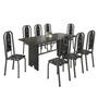 Imagem de Conjunto de Mesa 180x75cm Tampo Ardósia com 8 Cadeiras Lavínea
