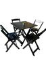 Conjunto de Mesa 70x70 4 Cadeiras Dobráveis em Madeira - Passa Perto Imagem de Conjunto de Mesa 70x70 4 Cadeiras Dobráveis em Madeira