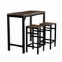 Imagem de Conjunto de Mesa Bistrô com 2 Banquetas Los Cocos Marrom e Preto 100 cm