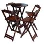 Imagem de Conjunto de Mesa Bistrô de Madeira com 4 Cadeiras Dobravel Ideal para Bar e Restaurante Imbuia