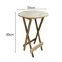 Imagem de Conjunto de Mesa Bistrô de Madeira Dobrável com 3 Banquetas - Crua