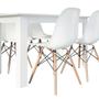 Imagem de Conjunto de Mesa Cogma com 4 Cadeiras Eames Base Madeira Branco