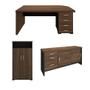 Imagem de Conjunto de Mesa com 2 Armários de Escritório Executiva 4 PT 7 GV Marrom e Preto