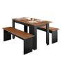 Imagem de Conjunto De Mesa com 2 Bancos Gourmet Primor Zanzini Preto / Nature