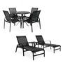 Imagem de Conjunto de Mesa Com 4 Cadeiras + 2 Espreguiçadeiras e Mesa de Centro - Preto
