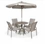 Imagem de Conjunto de Mesa Com 4 Cadeiras Linha Leve Com Ombrelone Grátis - Cappuccino/Café com Leite