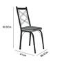 Imagem de Conjunto De Mesa Com 4 Cadeiras Malva Tampo De Vidro 107cm SF Preto Fosco Assento Andorinha Artefamol