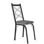 Imagem de Conjunto De Mesa Com 4 Cadeiras Malva Tampo De Vidro 107cm SF Preto Fosco Assento Andorinha Artefamol