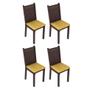 Imagem de Conjunto de Mesa com 4 Cadeiras Rosie Tabaco e Palha
