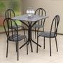 Imagem de Conjunto de Mesa com 4 Cadeiras Tuany Craqueado Preto Listrado Branco e Preto