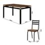 Imagem de Conjunto de Mesa Com 6 Cadeiras Malva Tampo BP 136cm Nature Preto Mosaico Artefamol