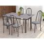 Imagem de Conjunto de Mesa com 6 Cadeiras Primavera II Preto e Listrado