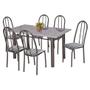 Imagem de Conjunto de Mesa com 6 Cadeiras Primavera II Preto e Listrado