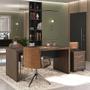 Imagem de Conjunto de Mesa com Gaveteiro de Escritório Executiva 3 GV Marrom e Preto