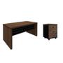 Imagem de Conjunto de Mesa com Gaveteiro de Escritório Executiva 3 GV Marrom e Preto