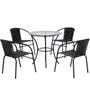Imagem de Conjunto de Mesa com tampo 4 Cadeiras Happy Hour Varanda Área Sacada Edícula Empilhável Preta