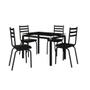 Imagem de Conjunto de Mesa de Cozinha com 4 Lugares Malva I Preto