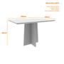 Imagem de Conjunto de Mesa de Jantar Ana Tampo Madeira Com Vidro Colado 1,20m e 4 cadeiras Amanda Cor Ypê Off White WD25 New Ceval