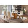 Imagem de Conjunto de Mesa de Jantar Berlim II com Tampo de Vidro Off White e 4 Cadeiras Grécia Veludo Creme