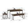 Imagem de Conjunto de Mesa de Jantar com 2 Bancos e 2 Banquetas Studio Carvalho Dark e Preto