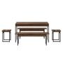 Imagem de Conjunto de Mesa de Jantar com 2 Bancos e 2 Banquetas Studio Nogal e Preto