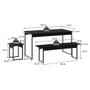 Imagem de Conjunto de Mesa de Jantar com 2 Bancos e 2 Banquetas Studio Preto