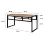 Imagem de Conjunto de Mesa de Jantar com 2 Bancos Wooden Carvalho e Preto