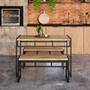 Imagem de Conjunto de Mesa de Jantar com 2 Bancos Wooden Carvalho e Preto