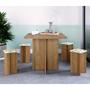 Imagem de Conjunto de Mesa de Jantar com 4 Bancos Estofados Verona Napa Madeirado e Bege
