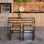Imagem de Conjunto de Mesa de Jantar com 4 Bancos Wooden Mel e Preto
