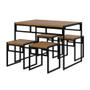 Imagem de Conjunto de Mesa de Jantar com 4 Bancos Wooden Mel e Preto