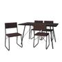Imagem de Conjunto de Mesa de Jantar com 4 Cadeiras Angra Suede Marrom e Preto 137 cm