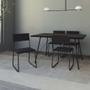 Imagem de Conjunto de Mesa de Jantar com 4 Cadeiras Angra Suede Preto 137 cm