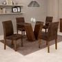 Imagem de Conjunto de Mesa de Jantar com 4 Cadeiras Classic Veludo Chocolate Marrom