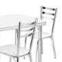 Imagem de Conjunto de Mesa de Jantar com 4 Cadeiras Gisele Branco e Cromado