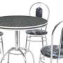 Imagem de Conjunto de Mesa de Jantar com 4 Cadeiras Leandra Preto e Cromado