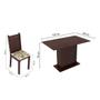 Imagem de Conjunto de Mesa de Jantar com 4 Cadeiras Lexy ll Linho Tabaco e Bege