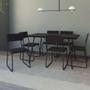 Imagem de Conjunto de Mesa de Jantar com 6 Cadeiras Angra Suede Preto 150 cm