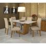 Imagem de Conjunto de Mesa de Jantar com 6 Cadeiras Apogeu I Veludo Naturale Creme e Off White