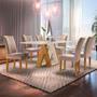 Imagem de Conjunto de mesa de Jantar com 6 Cadeiras Belle Suede Off White e Bege