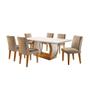 Imagem de Conjunto de Mesa de Jantar com 6 Cadeiras Estofadas Maia Animalle Off White e Chocolate