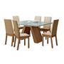 Imagem de Conjunto de Mesa de Jantar com 6 Lugares Vênus Suede Imperial Rustic e Bronze